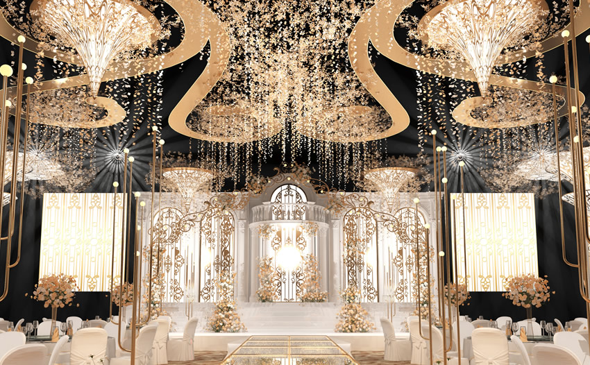 岱岳花木兰喜事汇金色大厅效果展示